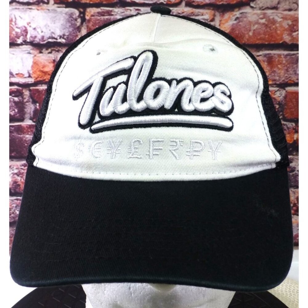 Tulones Currency Collectors Logo Snapback Hat Black & White Mesh Trucker